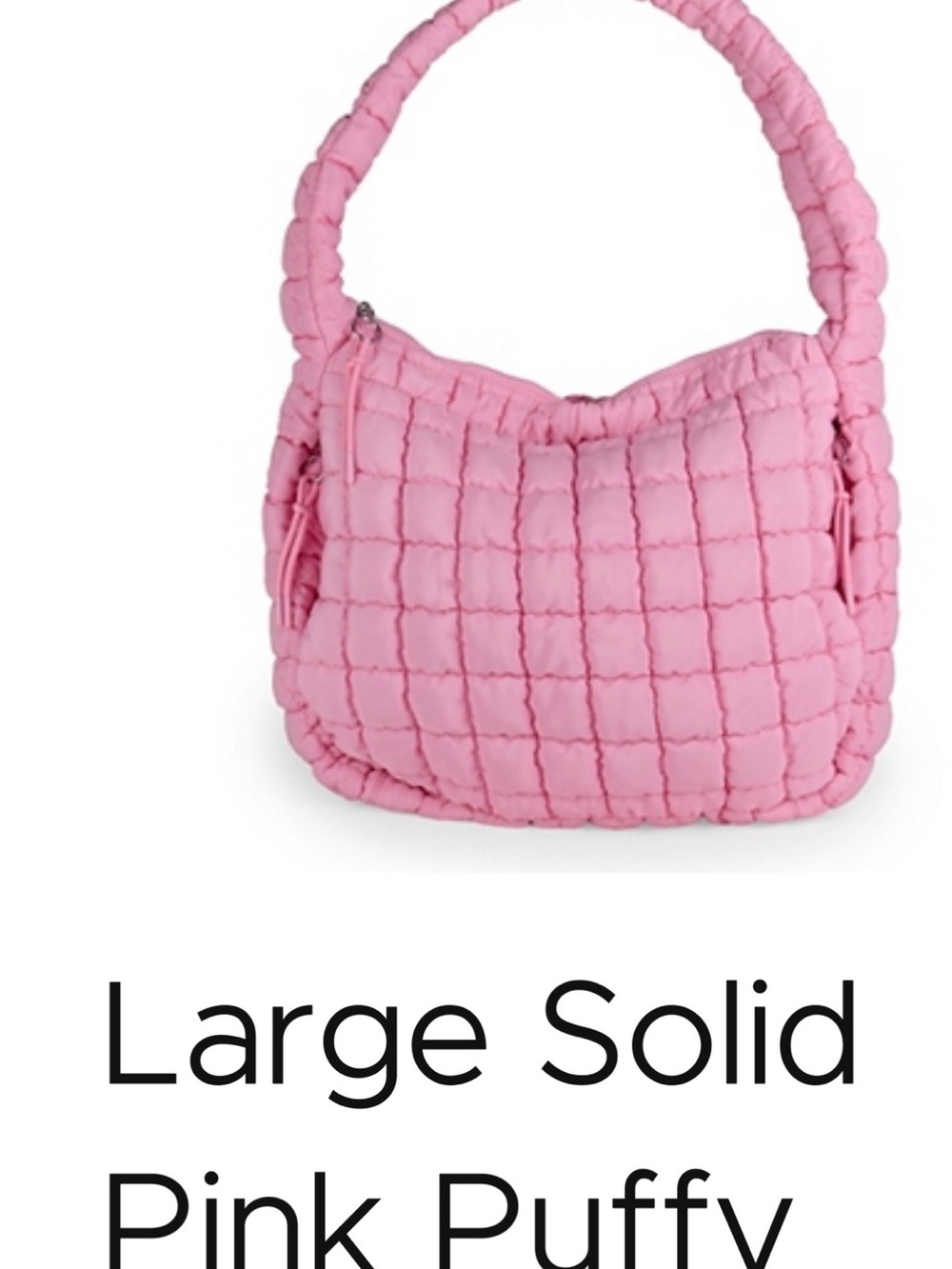 Kirklands Pink Quilted Puffy Shoulder Tote